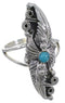 Silver Turquoise Leaf Southwestern Jewelry Ring Size 5-1/2 YS60302